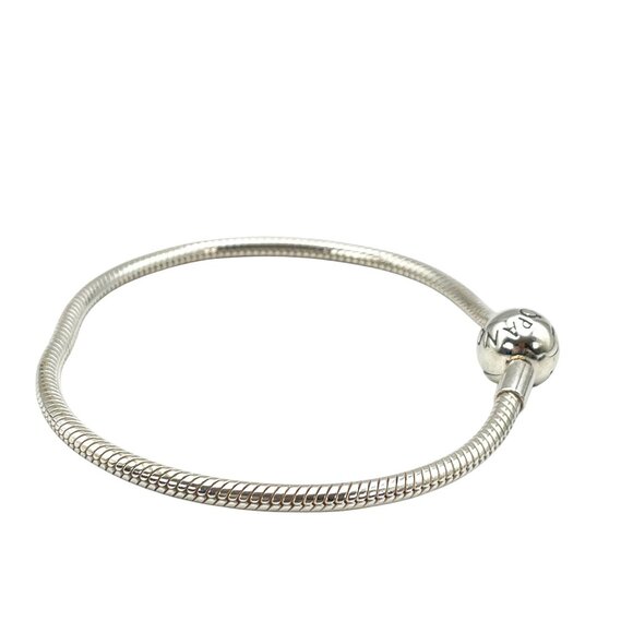 Pandora Smooth Sterling Silver Snake Chain Pandora Clasp Bracelet - 7.1 Inches - Picture 3 of 3
